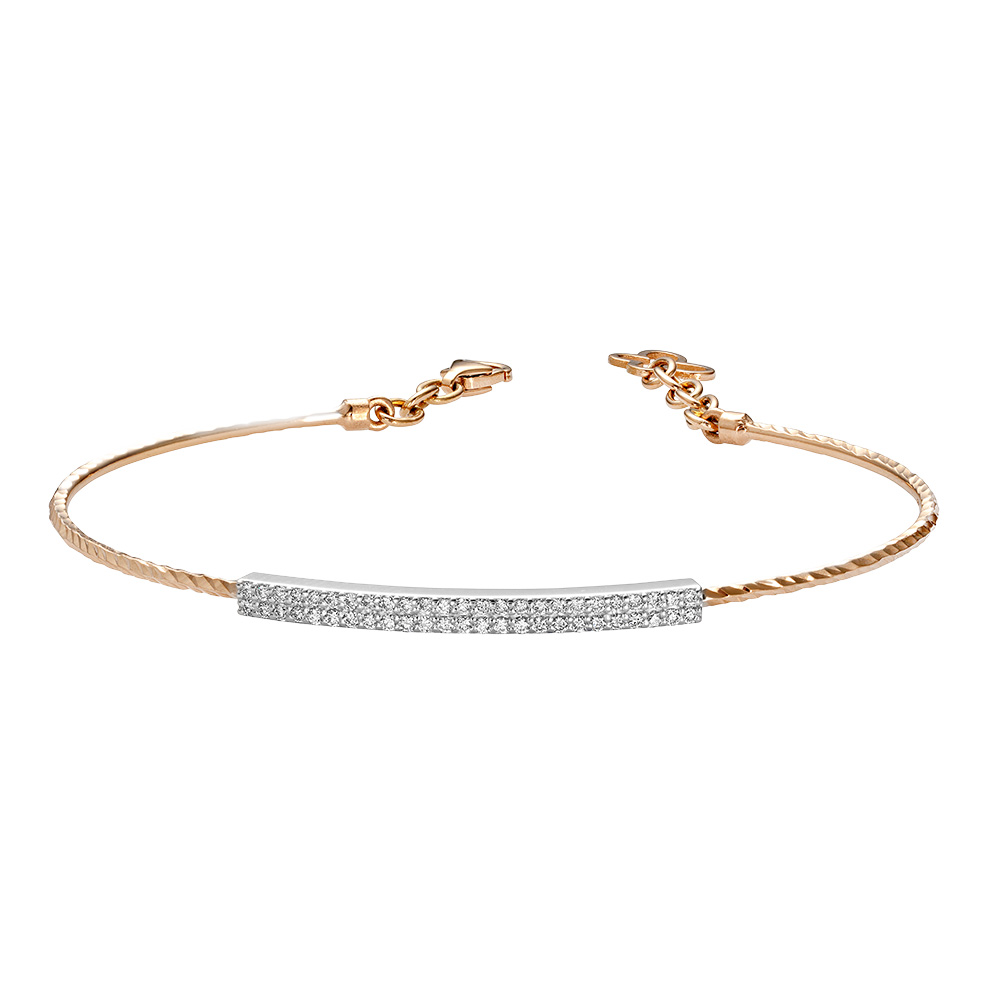 Diamond Bar Bangle in 18K Rose Gold – Isadora Jewellery